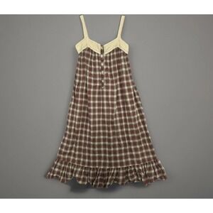 Victoria's Secret Country Vintage Nightgown Plaid Lace Long Maxi Women's Small